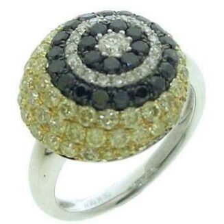 1224 - White Gold & Black Diamond Star Ring