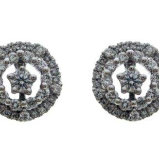 1321 - 18K White Gold Diamond Round Earring