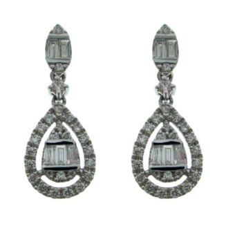1325 - 18K Yellow Gold Diamond Tapper Earring