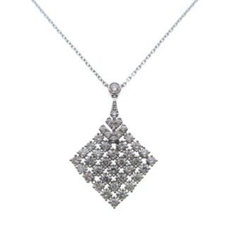 1103 - 18K White Gold Diamond Necklace