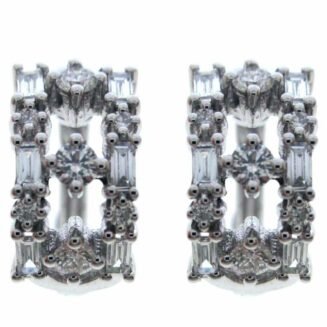 1326 - 18K White Gold Diamond Tapper Earring