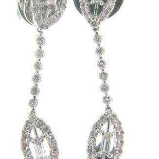 1327 - 18K White Gold Diamond Earring