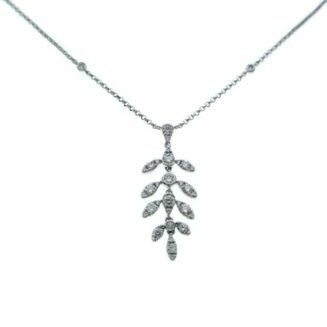 1105 - 18K White Gold Diamond Necklace