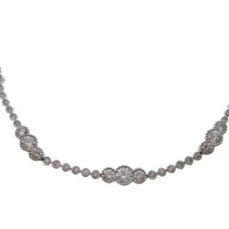 1105 - 18K White Gold Diamond Necklace