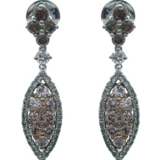 1317 - 18K White Gold & Rose Gold Pink Diamond Earring