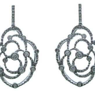 1318 - 18K White Gold Diamond Earring