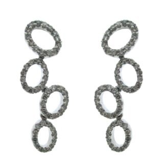 1319 - 18K White Gold Diamond Earring