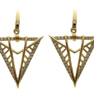 1320 - 18K Yellow Gold Diamond Earring